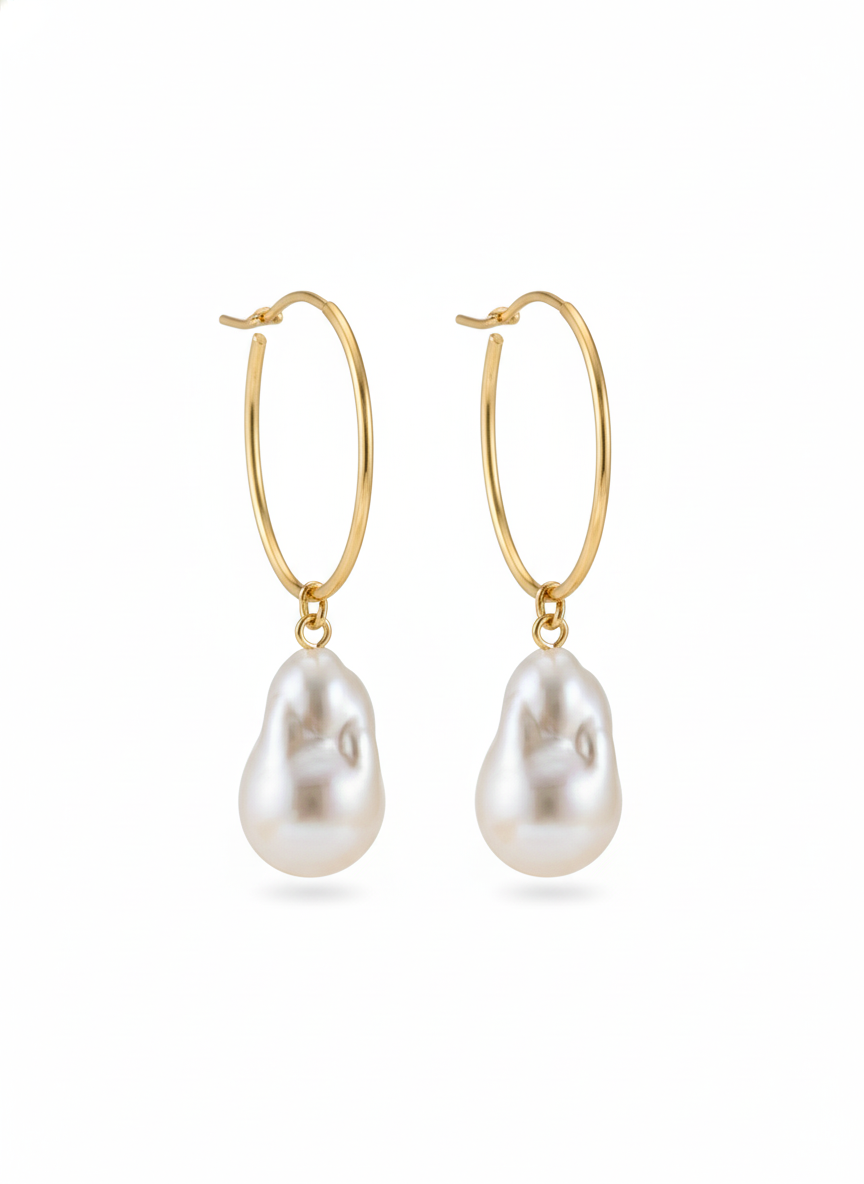 Aegean Pearl Hoops