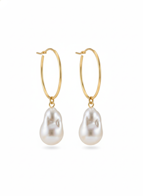 Aegean Pearl Hoops